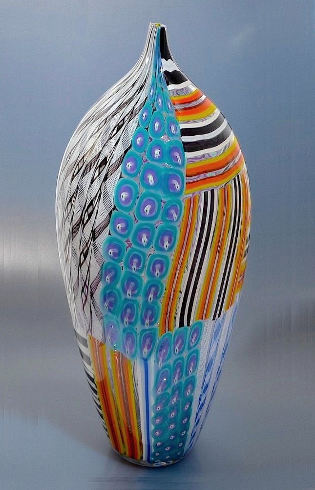 Michael Hunter/Twists Glass large elongated baluster shaped vase from ...